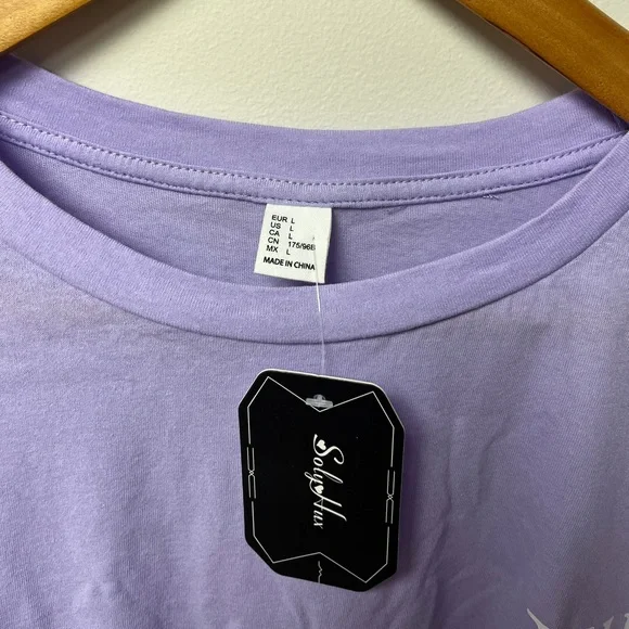 PacSun Shirt Mens Large Purple Short Sleeve Tee Lightweight Stretch Graphic - Picture 3 of 3